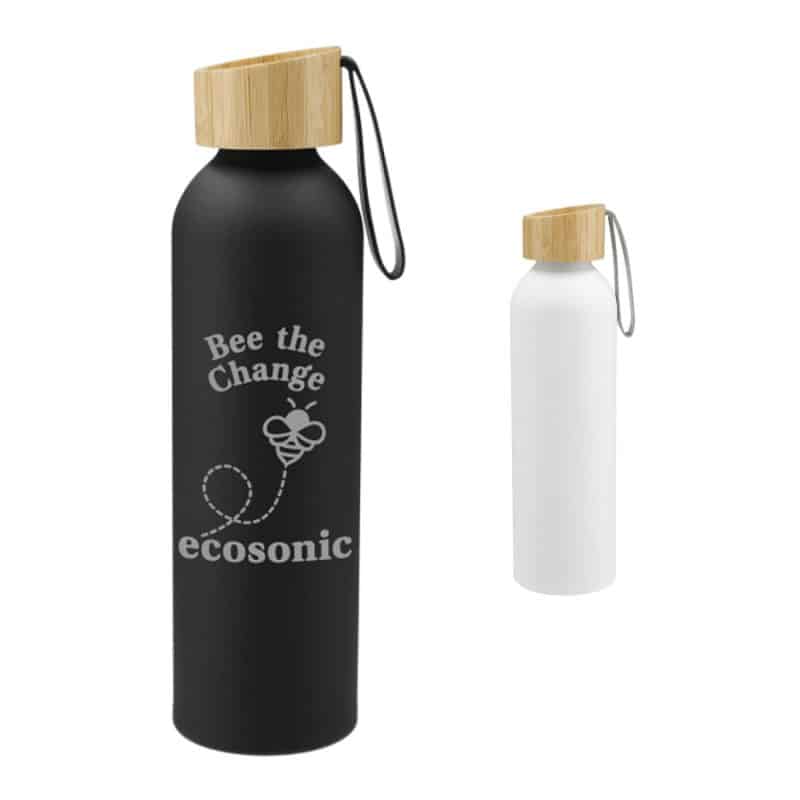 Custom Ryze Aluminum Sports Water Bottle 22 oz with FSC® Bamboo Lid - 2