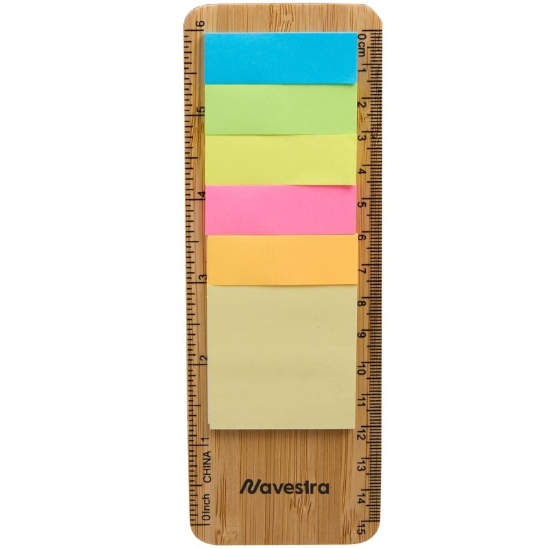 Custom FSC® Certified Bamboo Ruler with Sticky Notes - 2