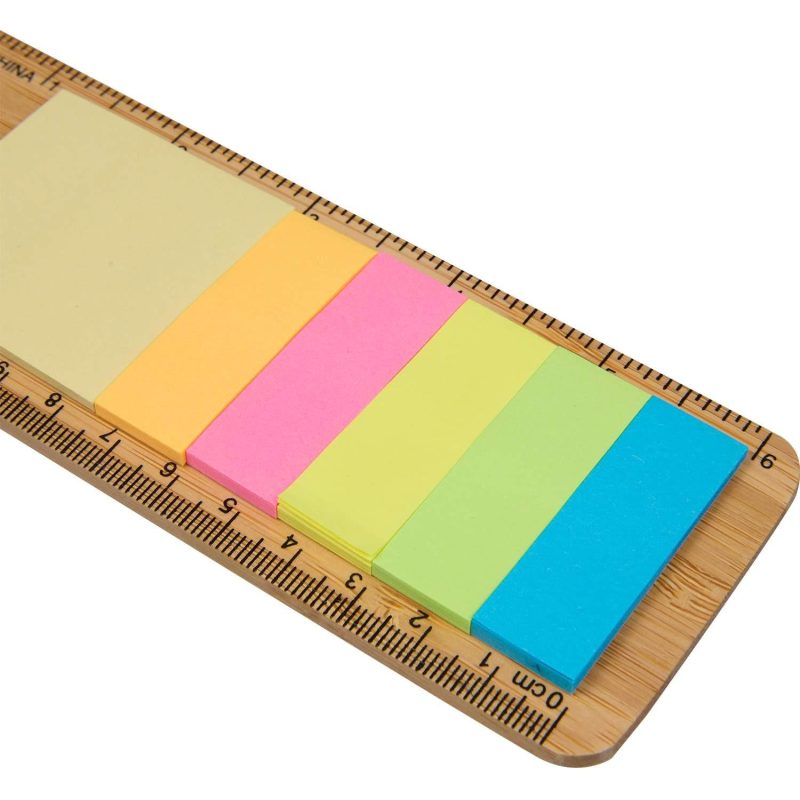 Custom FSC® Certified Bamboo Ruler with Sticky Notes - 4