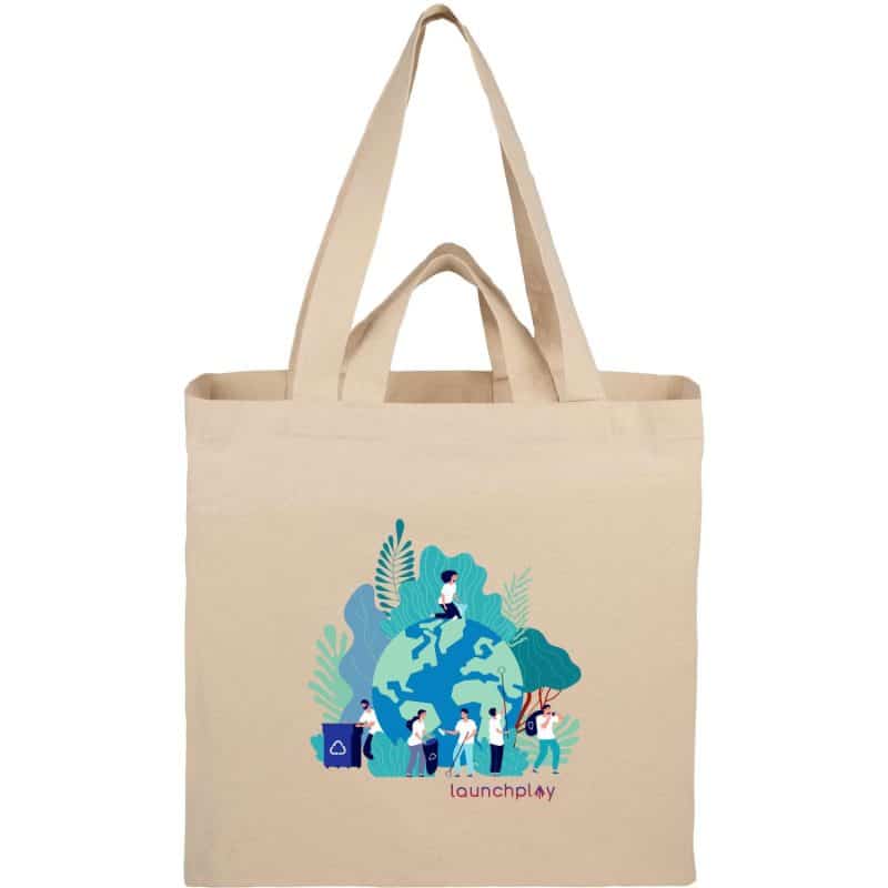 Custom Organic 6oz Cotton Dual Carry Tote - 2