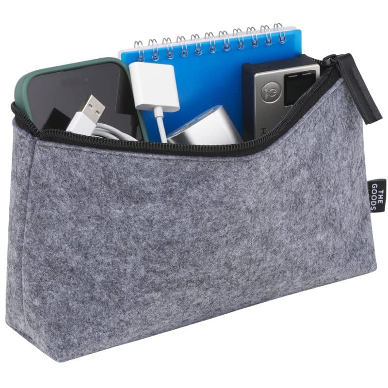 Custom THE GOODS™ Recycled Felt Zippered Pouch - 4