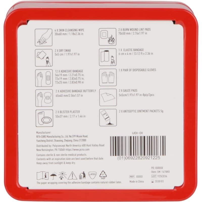 Custom 30-Piece First Aid Kit with Tin Case - 7