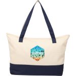 Custom Color Accent Zippered Cotton Tote - 2
