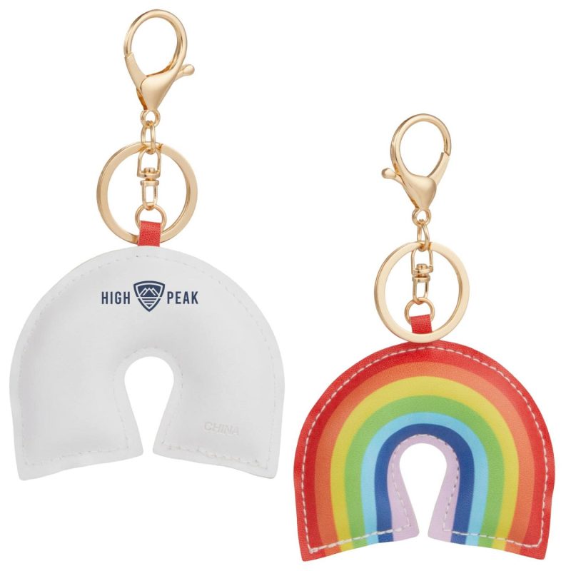 Custom Rainbow Leather Keychain - 2