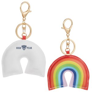 Custom Rainbow Leather Keychain