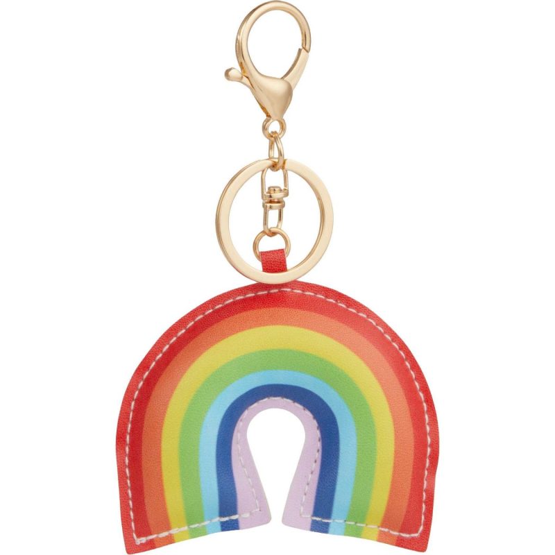 Custom Rainbow Leather Keychain - 4