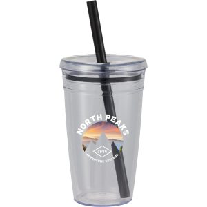 Custom Anna Recycled Acrylic Tumbler w/ Straw 15oz